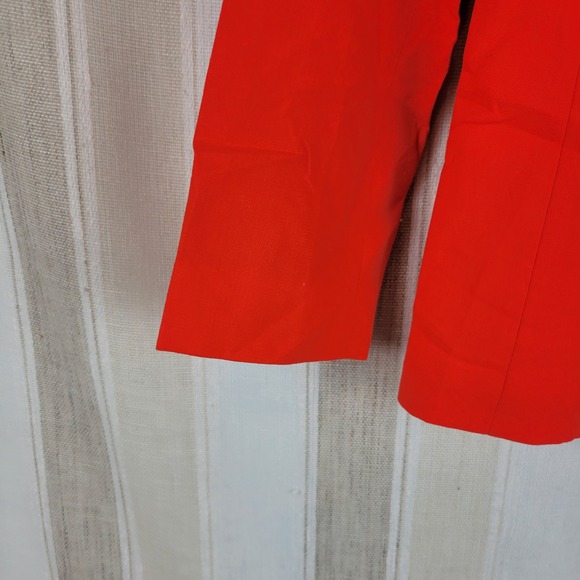 J. Crew Factory Linen Cotton One Button Blazer Sunset Orange Size 8 Suit Jacket - Picture 3 of 11